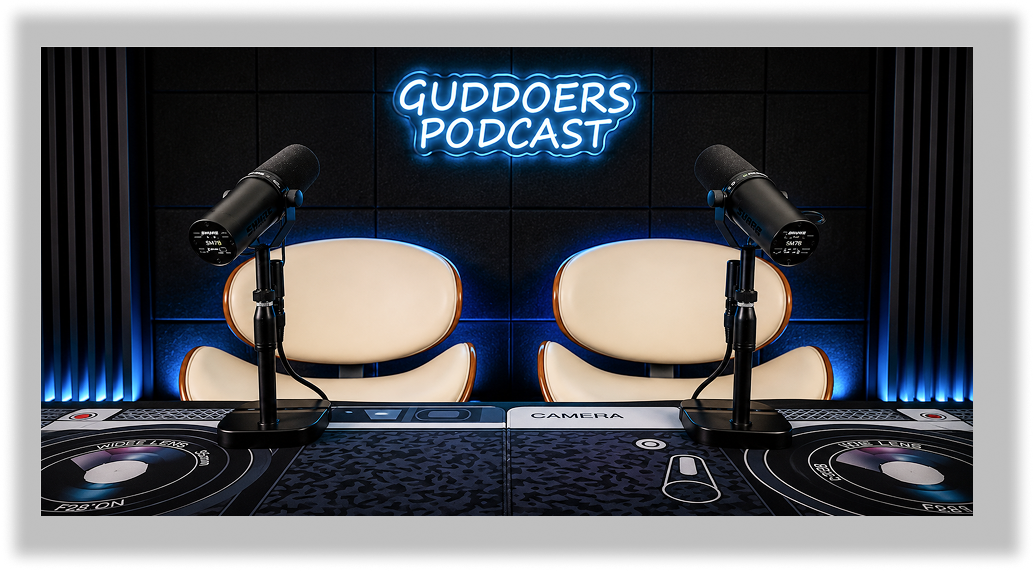 Guddoers Podcast studio setup and recording session